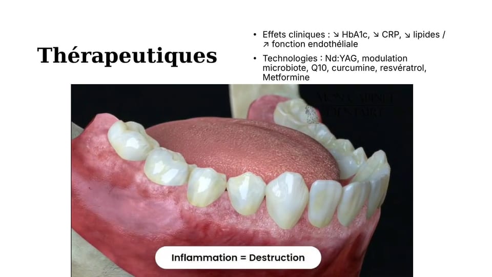 Diapositive du mémoire du Docteur Hazout (2025) : pistes thérapeutiques ; celles qui ne sont pas démontrées sont des hypothèses.